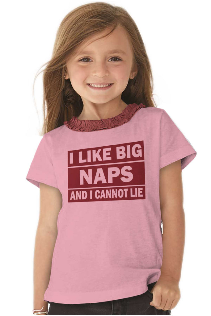 Big Naps Toddler Ruffled Trim T-Shirt-Direct To Garment Print-Brisco Baby