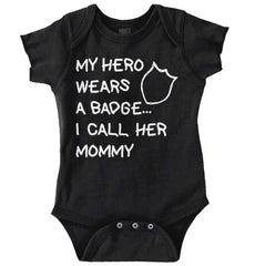 Hero Wears Badge Romper Bodysuit-Direct To Garment Print-Brisco Baby