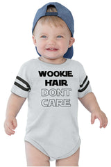 Wookie Hair Don't Ca Football Romper Bodysuit-Direct To Garment Print-Brisco Baby