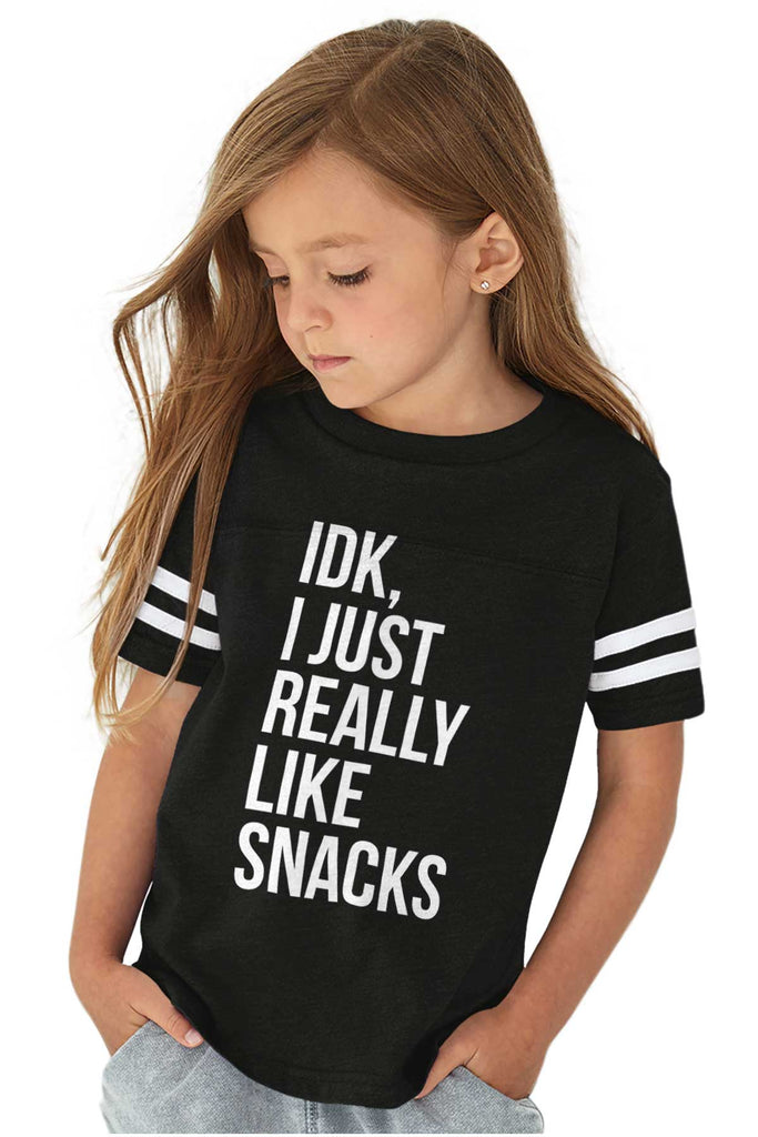 Really Like Snacks Toddler Football Jersey Tee-Direct To Garment Print-Brisco Baby