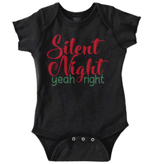 Silent Night Yeah Right Romper Bodysuit-Direct To Garment Print-Brisco Baby
