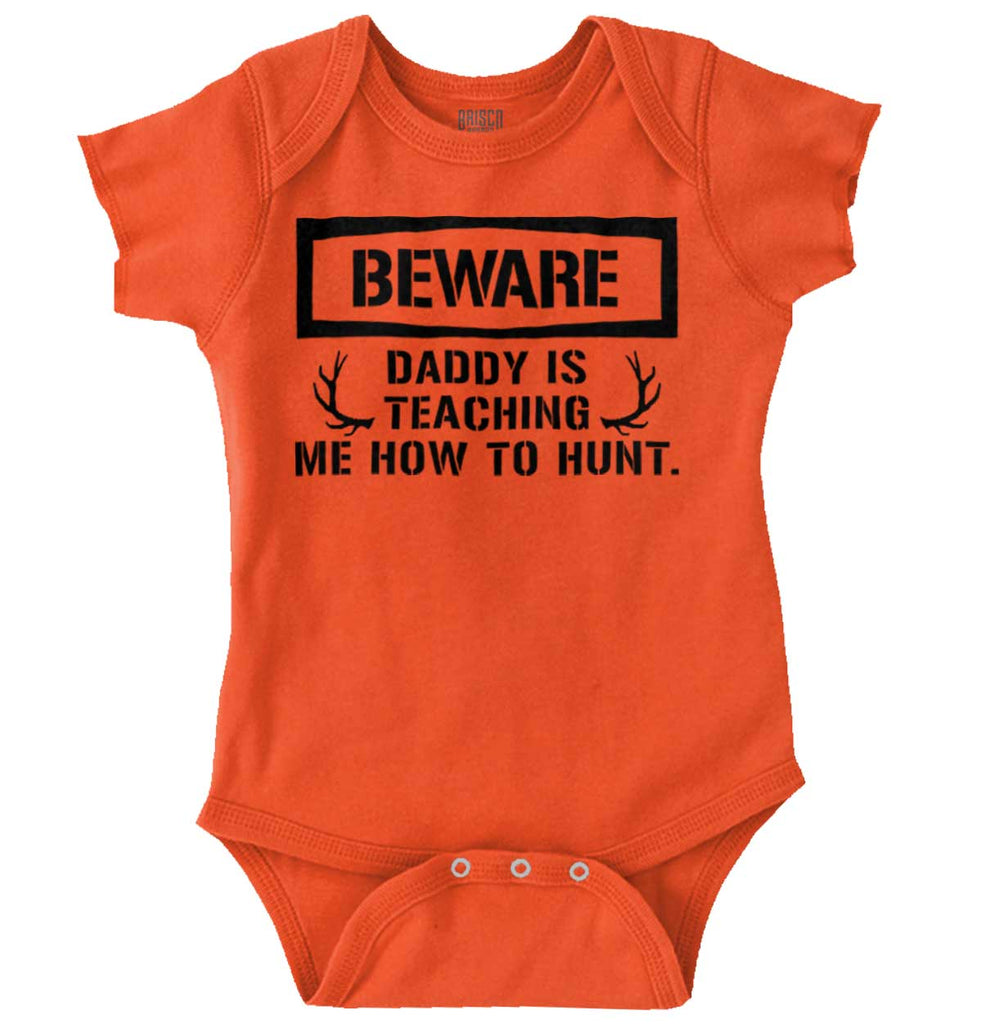 Dad Teaching Me To Hunt Romper Bodysuit-Direct To Garment Print-Brisco Baby