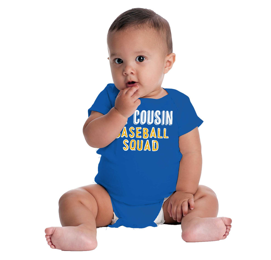 Lil Cousin Baseball Squad Romper Bodysuit-Direct To Garment Print-Brisco Baby