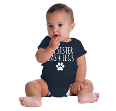 Sister has 4 legs Romper Bodysuit-Direct To Garment Print-Brisco Baby