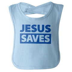 Jesus Saves Infant Baby Bib-Direct To Garment Print-Brisco Baby