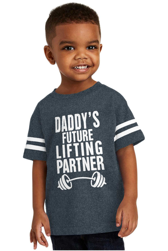 Lifting Partner Toddler Football Jersey Tee-Direct To Garment Print-Brisco Baby