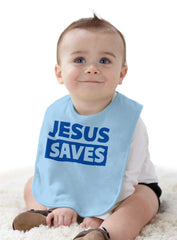 Jesus Saves Infant Baby Bib-Direct To Garment Print-Brisco Baby