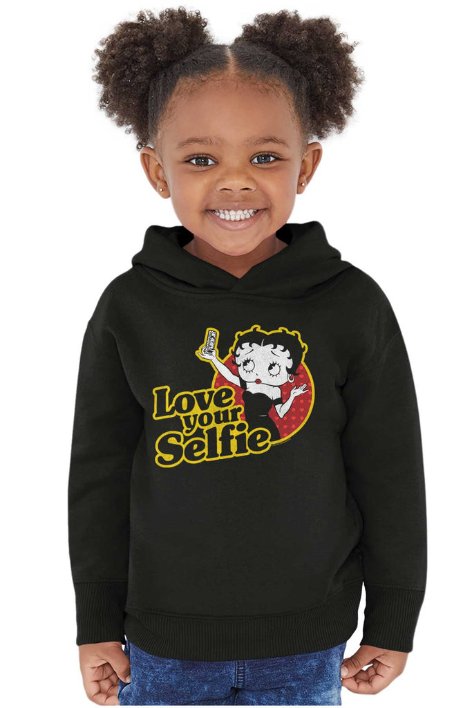 Love Your Selfie Toddler Pullover Hoodie-Direct To Garment Print-Brisco Baby