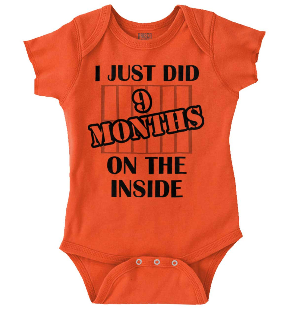 9 Months On The Inside Romper Bodysuit-Direct To Garment Print-Brisco Baby