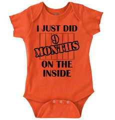 9 Months On The Inside Romper Bodysuit-Direct To Garment Print-Brisco Baby