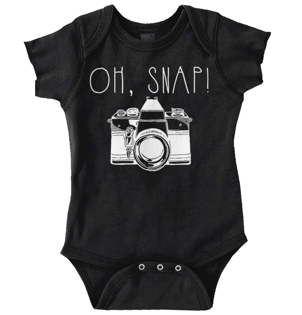 Oh Snap Camera Romper Bodysuit-Direct To Garment Print-Brisco Baby