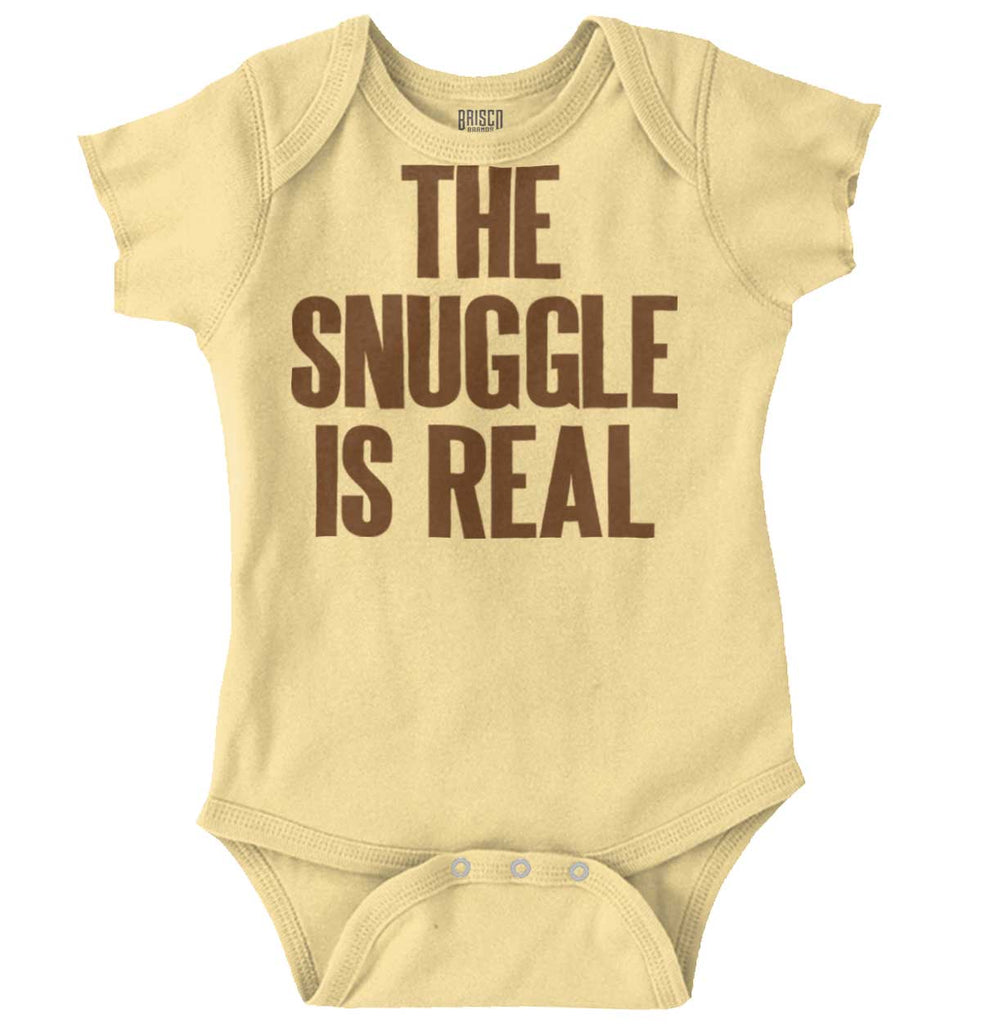 Snuggle Is Real Romper Bodysuit-Direct To Garment Print-Brisco Baby