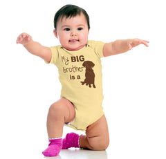 Brother is a Dog Romper Bodysuit-Direct To Garment Print-Brisco Baby