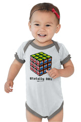 Totally 80s Baby Ruffled Trim Romper-Direct To Garment Print-Brisco Baby