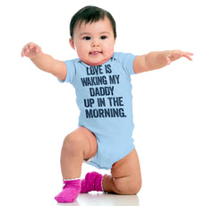 Waking Up Daddy Romper Bodysuit-Direct To Garment Print-Brisco Baby