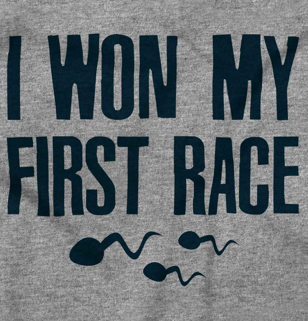 Won The Race Raglan Romper Bodysuit-Direct To Garment Print-Brisco Baby