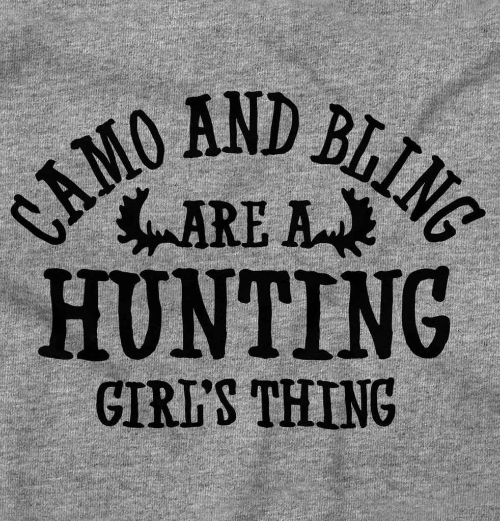 Camo Bling Hunting Thing Romper Bodysuit-Direct To Garment Print-Brisco Baby