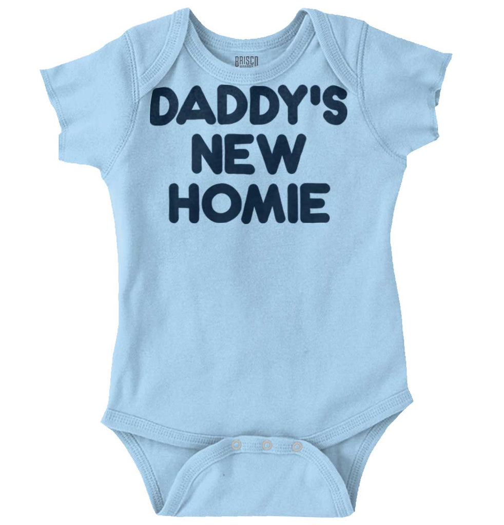 Daddy's New Homie Romper Bodysuit-Direct To Garment Print-Brisco Baby