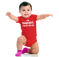 Bananas For Big Sis Romper Bodysuit-Direct To Garment Print-Brisco Baby