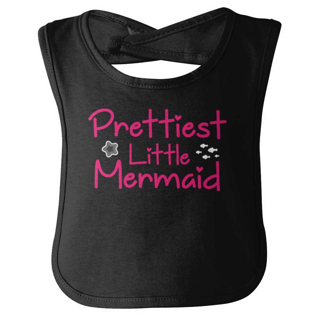 Prettiest Little Mermaid Infant Baby Bib-Direct To Garment Print-Brisco Baby