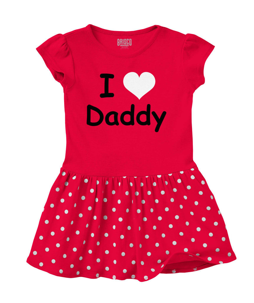 I Heart Daddy Baby Polka Dot Skirt Dress-Direct To Garment Print-Brisco Baby