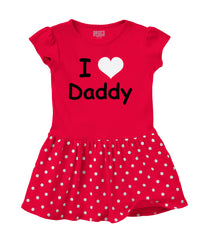 I Heart Daddy Baby Polka Dot Skirt Dress-Direct To Garment Print-Brisco Baby