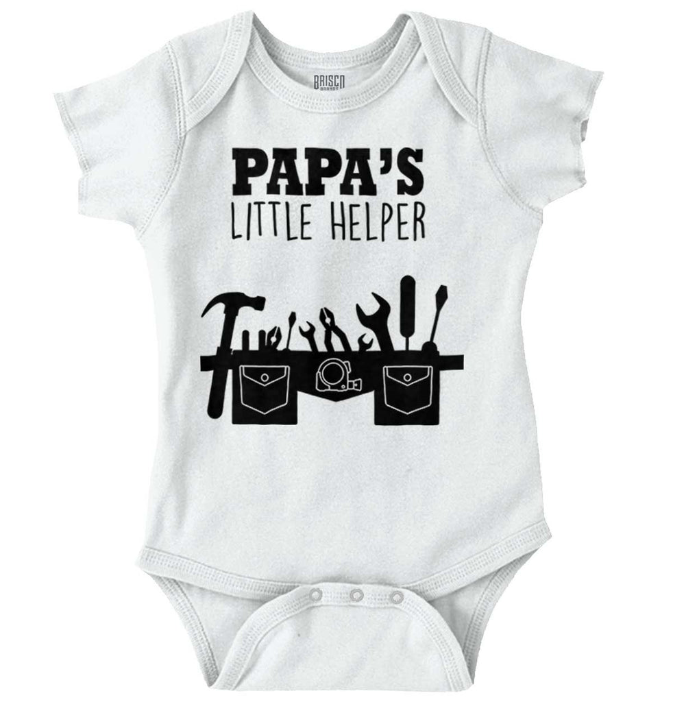 Papa's Little Helper Romper Bodysuit-Direct To Garment Print-Brisco Baby