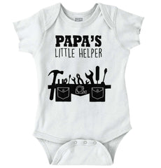 Papa's Little Helper Romper Bodysuit-Direct To Garment Print-Brisco Baby