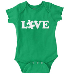 Love Autism Romper Bodysuit-Direct To Garment Print-Brisco Baby