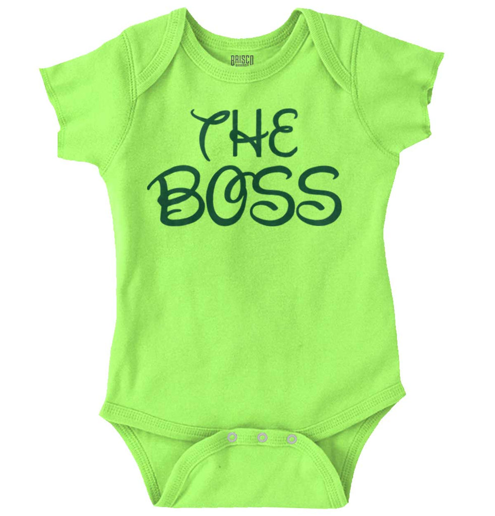 The Boss Romper Bodysuit-Direct To Garment Print-Brisco Baby