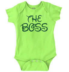 The Boss Romper Bodysuit-Direct To Garment Print-Brisco Baby