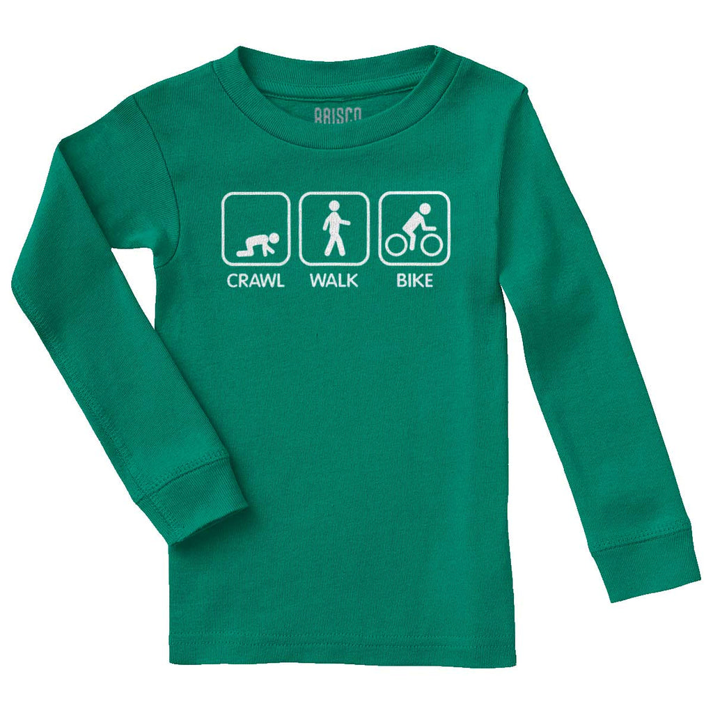 Crawl Walk Bike Solid Baby Pajama Top-Direct To Garment Print-Brisco Baby