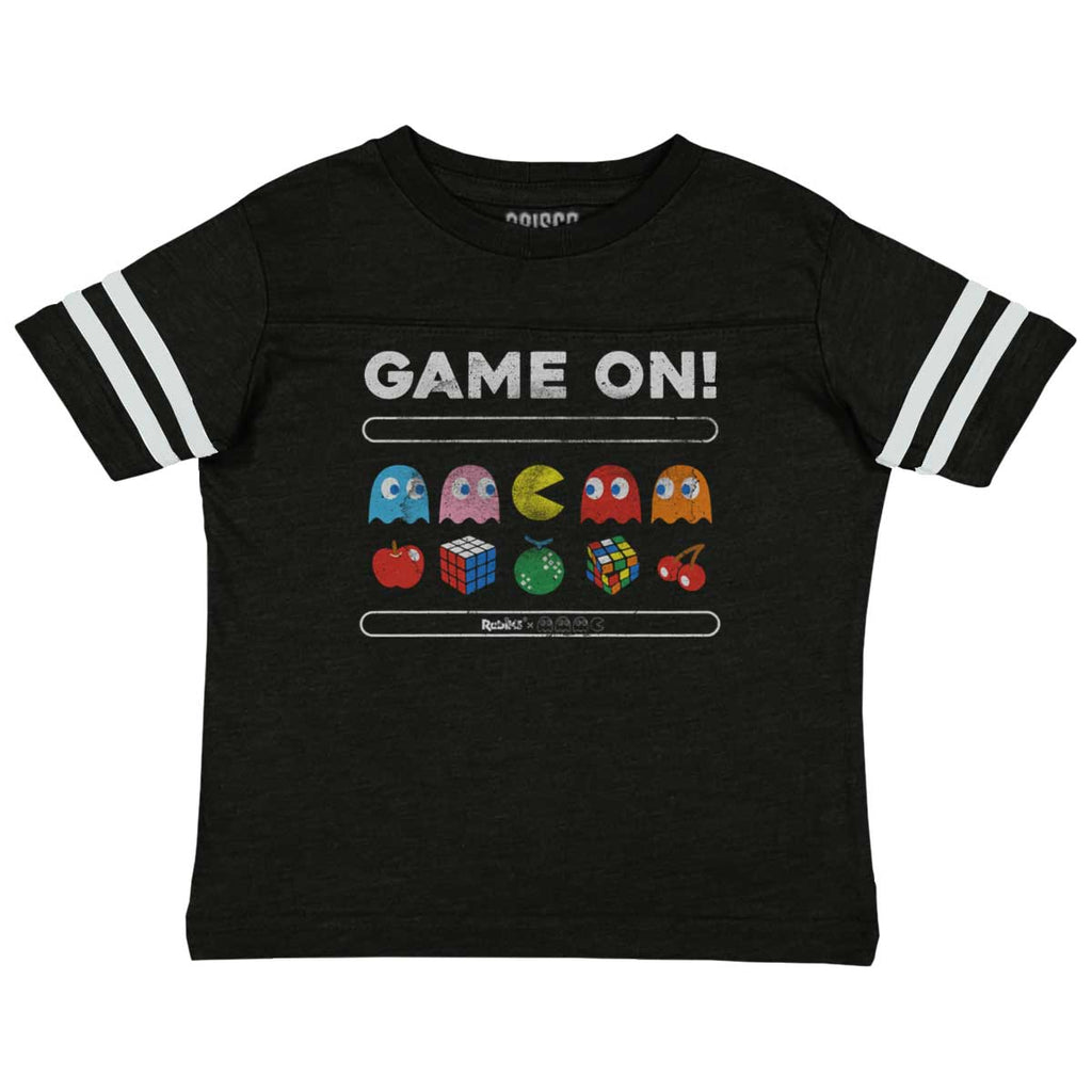 Game On Pac-Man Toddler Football Jersey Tee-Direct To Garment Print-Brisco Baby