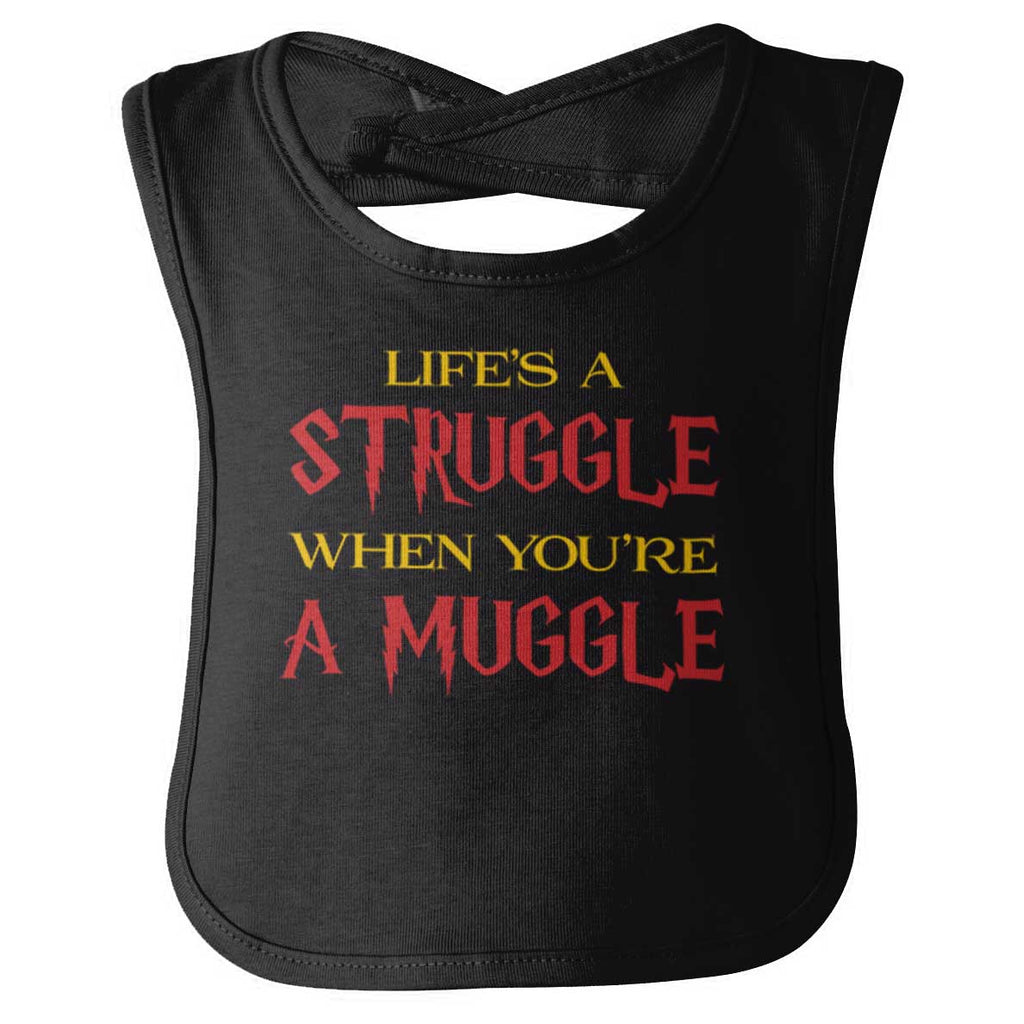 Struggle When Muggle Infant Baby Bib-Direct To Garment Print-Brisco Baby