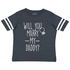 Marry My Daddy Toddler Football Jersey Tee-Direct To Garment Print-Brisco Baby