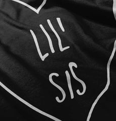 Lil' Sis Heart Infant Baby Bib-Direct To Garment Print-Brisco Baby