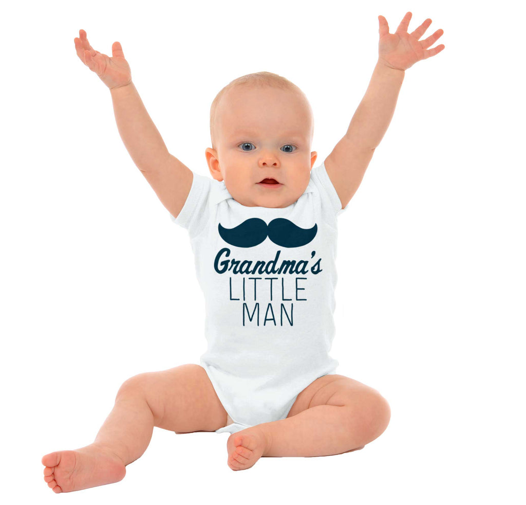 Grandma's Little Man Romper Bodysuit-Direct To Garment Print-Brisco Baby