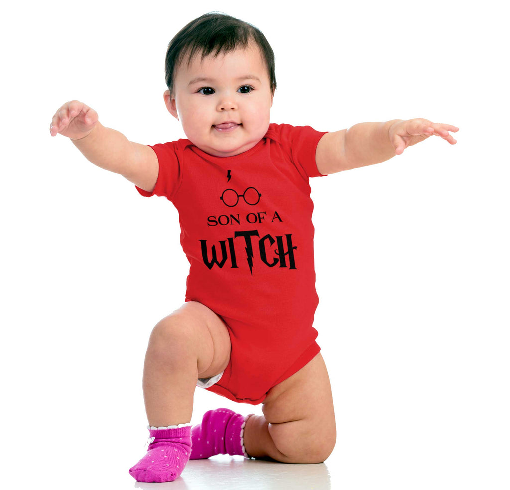 Son Of A Witch Romper Bodysuit-Direct To Garment Print-Brisco Baby