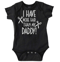 More Hair Than Daddy Romper Bodysuit-Direct To Garment Print-Brisco Baby