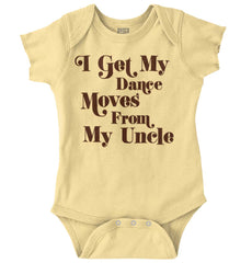Dance Moves From Uncle Romper Bodysuit-Direct To Garment Print-Brisco Baby