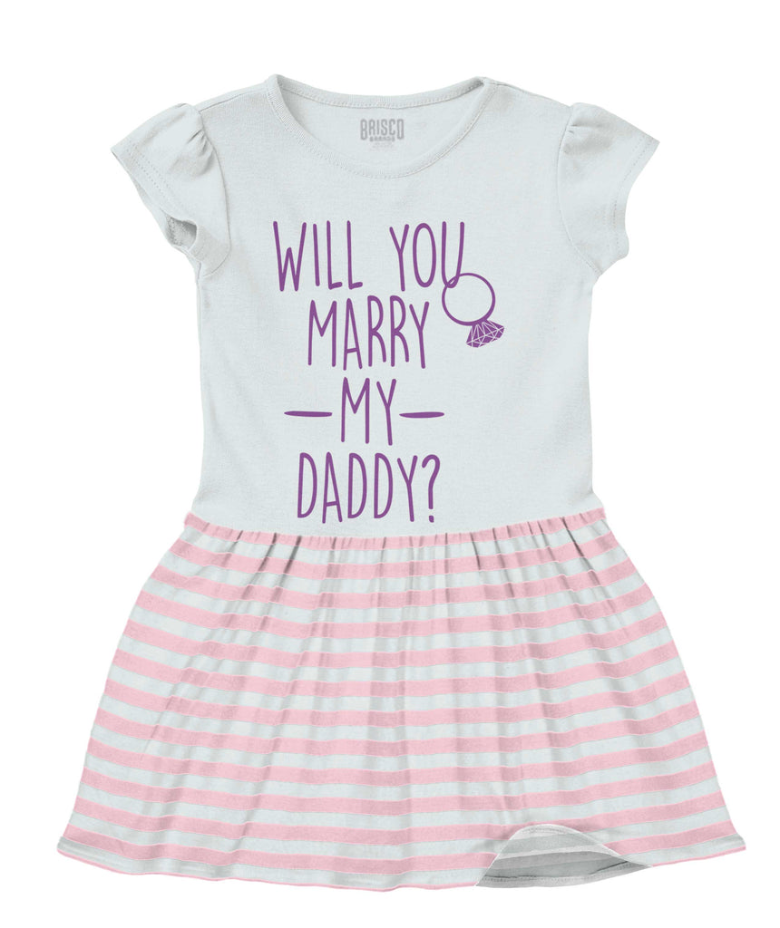 Marry My Daddy Baby Striped Skirt Dress-Direct To Garment Print-Brisco Baby