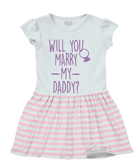 Marry My Daddy Baby Striped Skirt Dress-Direct To Garment Print-Brisco Baby