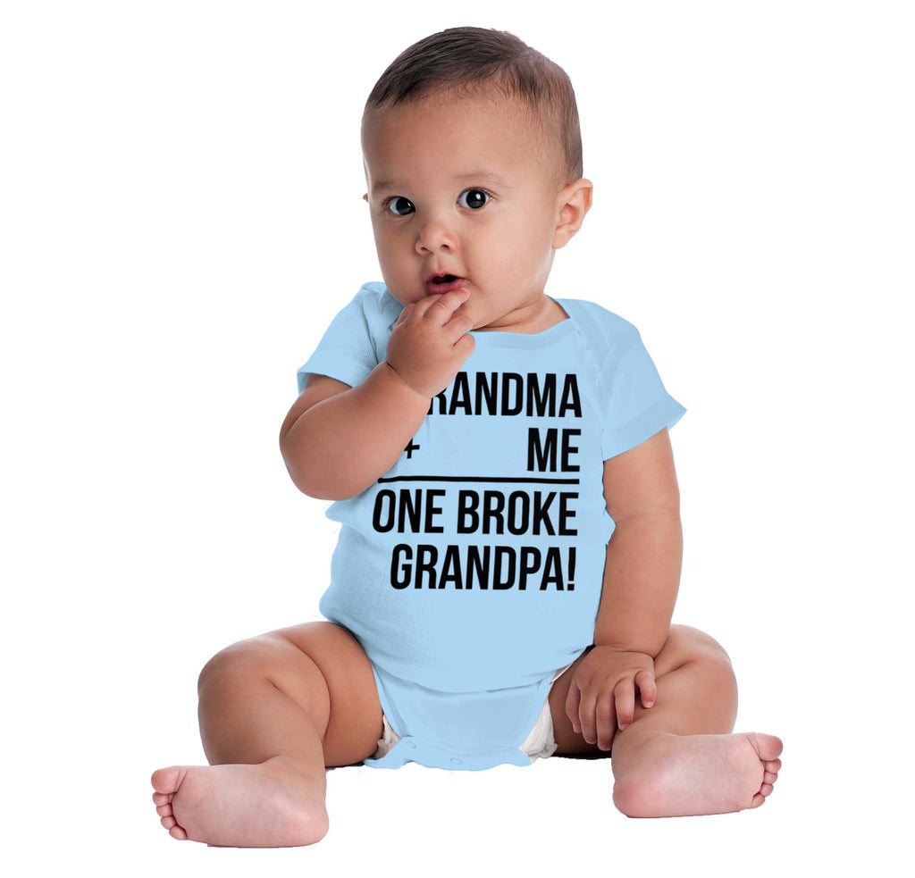 One Broke Grandpa Romper Bodysuit-Direct To Garment Print-Brisco Baby