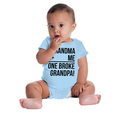 One Broke Grandpa Romper Bodysuit-Direct To Garment Print-Brisco Baby