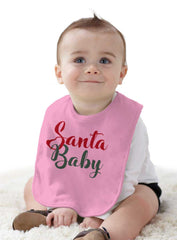 Santa Baby Infant Baby Bib-Direct To Garment Print-Brisco Baby