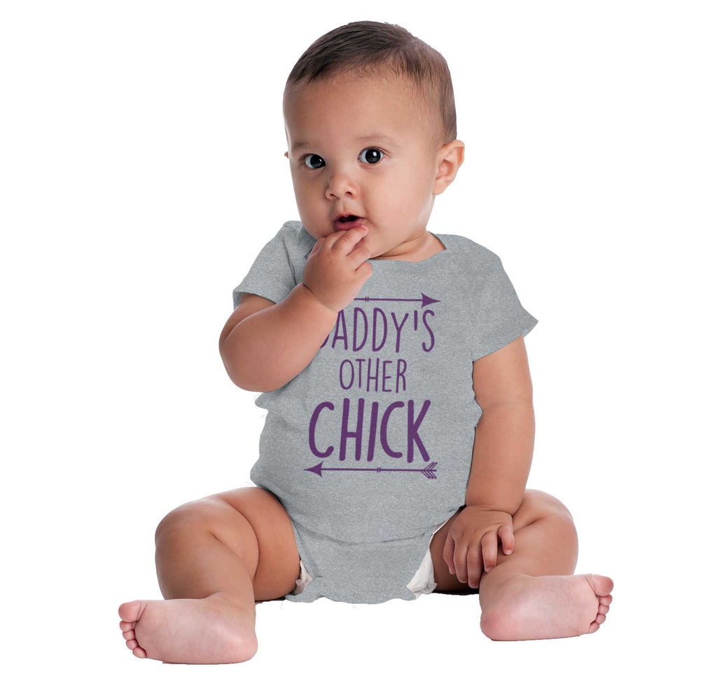Daddy's Other Chick Romper Bodysuit-Direct To Garment Print-Brisco Baby
