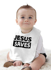 Jesus Saves Infant Baby Bib-Direct To Garment Print-Brisco Baby