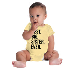 Best Big Sister Ever Romper Bodysuit-Direct To Garment Print-Brisco Baby