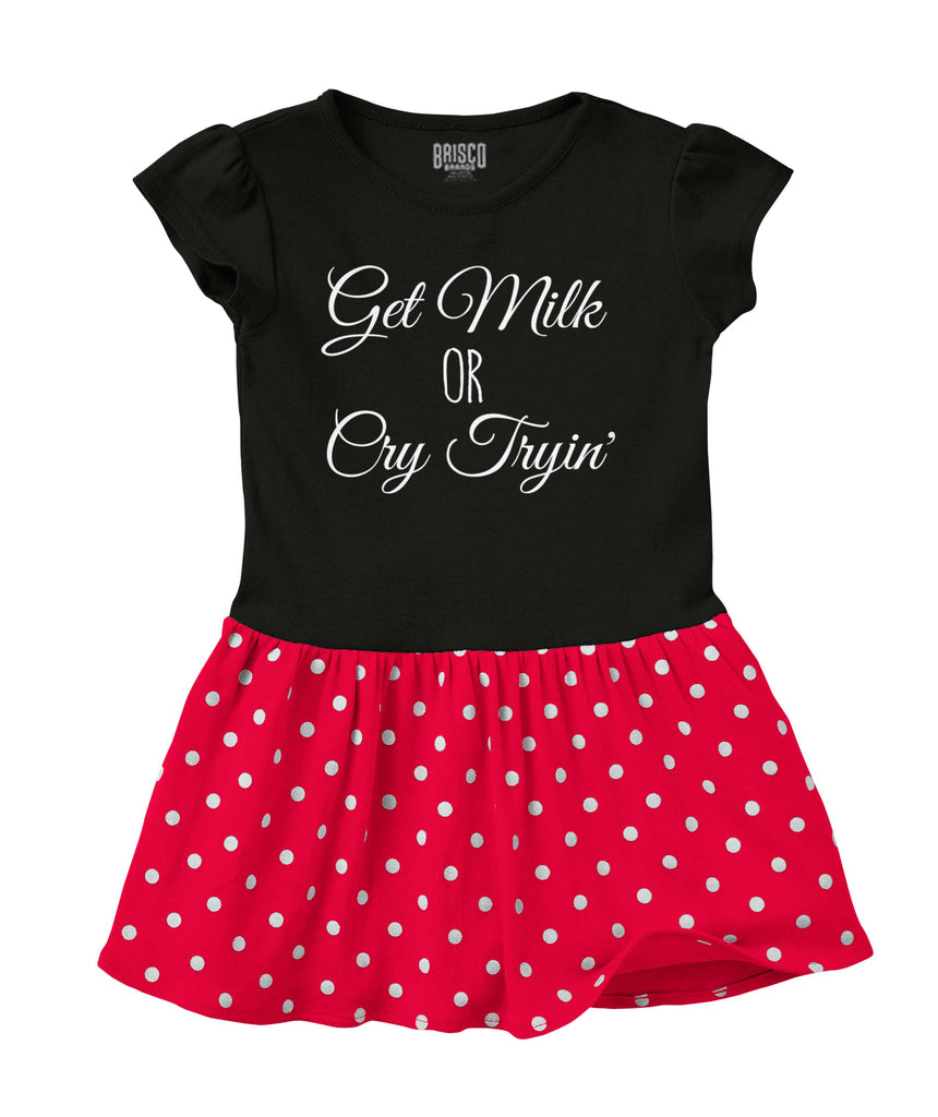 Get Milk Baby Polka Dot Skirt Dress-Direct To Garment Print-Brisco Baby