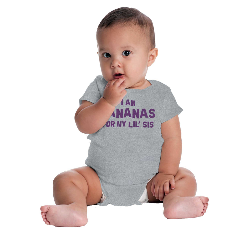 Bananas For Lil Sis Romper Bodysuit-Direct To Garment Print-Brisco Baby
